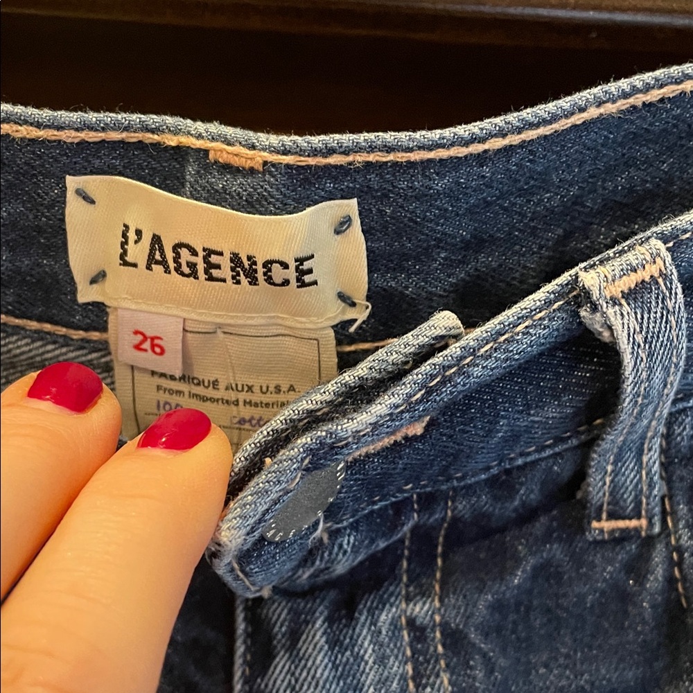 L’AGENCE Size 26 Distressed Denim Skirt - Picture 4 of 6